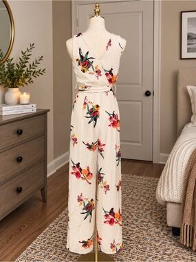 Sienna Sky Cream Floral Wide-Leg Jumpsuit